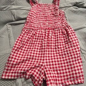 Old Navy Red Checkered Kids Romper